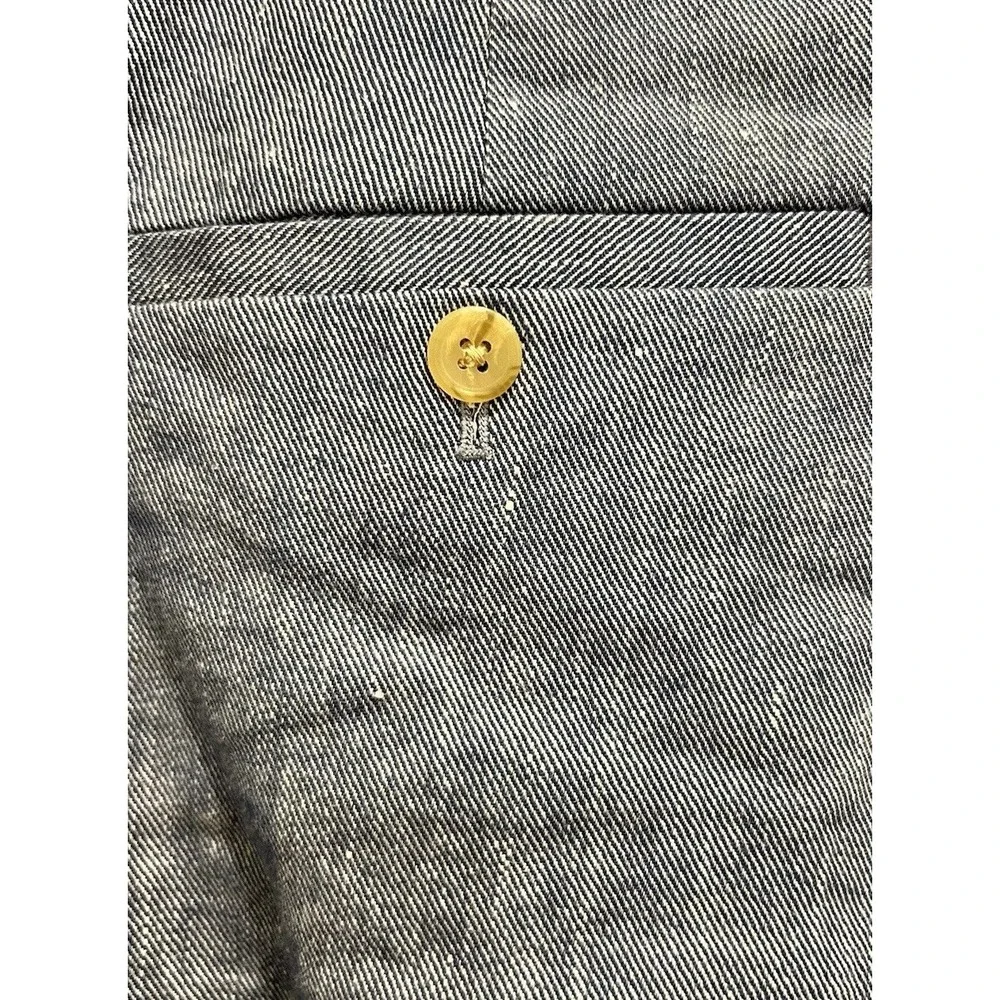 Banana Republic Logan Fit‎ Linen Cotton Blend Straight Leg Pants Blue Womens 14